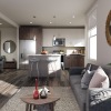 living room with couch coffee table and tv